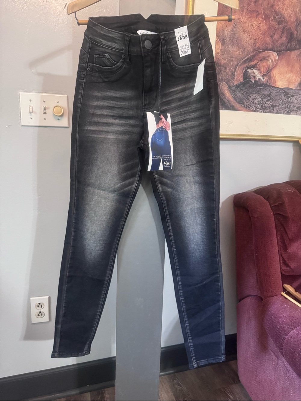 YMI Black Wash High-Rise Skinny Jeans